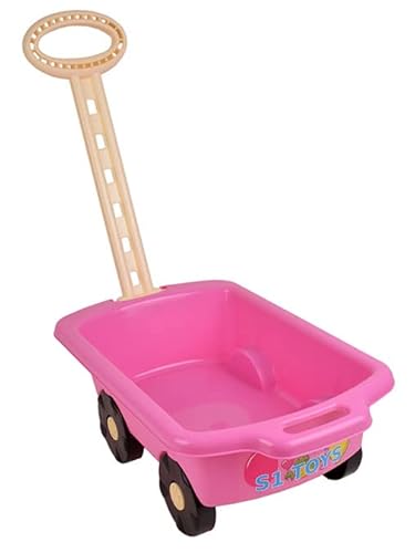 Marmat Gartengeräte für Kinder Schubkarre Garten Spielzeug Sandspielzeug Sandkasten mit Griff Laufkatze (rosa) von Marmat