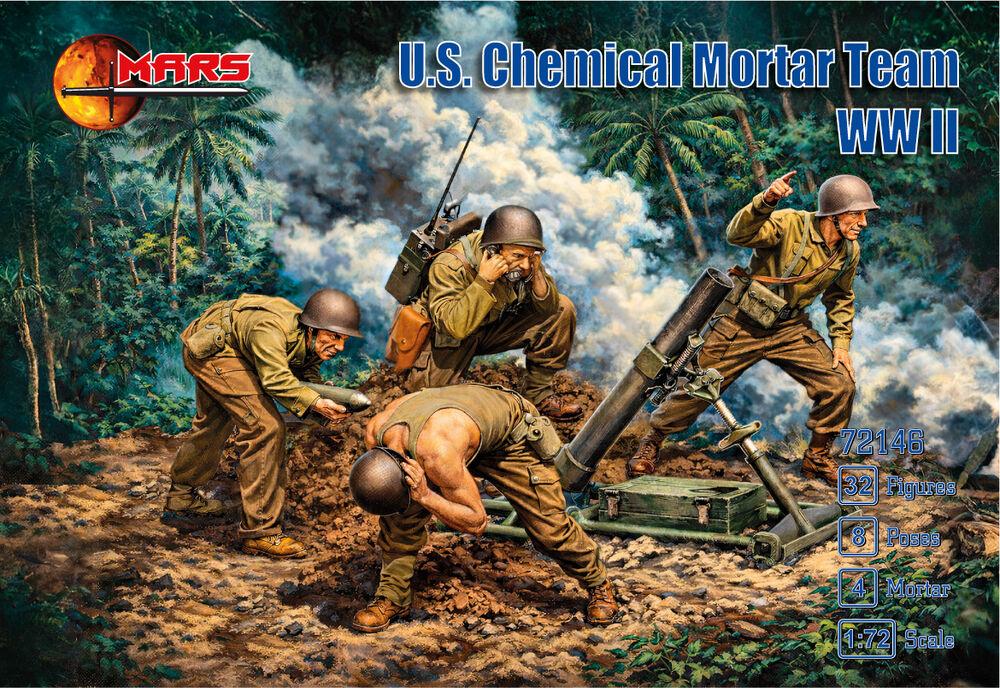 WWII U.S. Chemical mortar team von Mars Figures