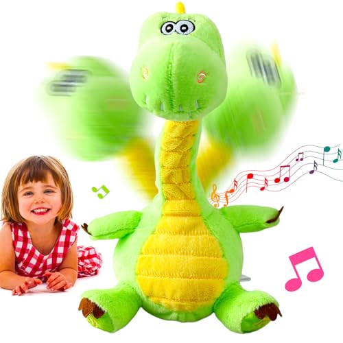 13 Zoll großer grüner sprechender Tanzender Dinosaurier, der wiederholt, was Sie Sagen, und Aufnahmen nachahmt. Plüsch-Babyspielzeug mit Musikliedern, Singen, Sprechen, Animiert 13 Zoll großer grüner sprechender Tanzender Dinosaurier, der wiederholt, was Sie Sagen, und Aufnahmen nachahmt. Plüsch-Babyspielzeug mit Musikliedern, Singen, Sprechen, Animiert von Marsjoy