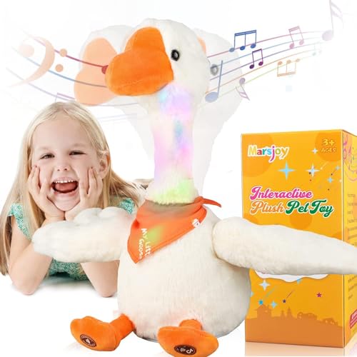 13" sprechende tanzende Gans, die wiederholt, was Sie Sagen, imitiert, Aufnahme, Plüsch, Babyspielzeug, musikalische englische Lieder, singt von Marsjoy