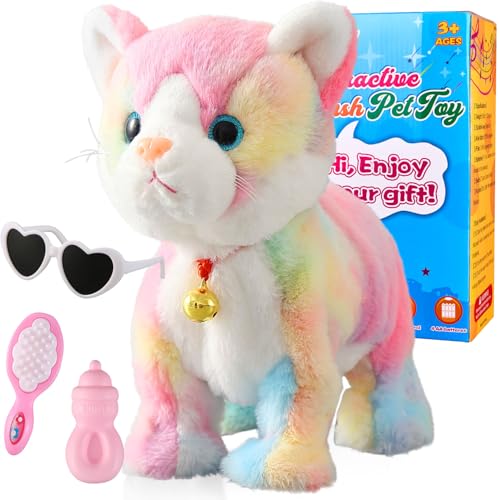 Bunte graue Roboter-Katze, Plüschkatze, Stofftier, interaktive Katze, Miau, Kätzchen, Touch-Steuerung, elektronische Katze, Haustier, Roboter-Katze, animiertes Spielzeug, Katzen für Mädchen, Baby, Bunte graue Roboter-Katze, Plüschkatze, Stofftier, interaktive Katze, Miau, Kätzchen, Touch-Steuerung, elektronische Katze, Haustier, Roboter-Katze, animiertes Spielzeug, Katzen für Mädchen, Baby, von Marsjoy