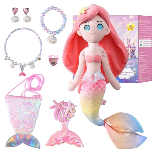 Glänzende Meerjungfrau-Prinzessinnen-Plüschtier, niedliche Puppe, weiches Kissen, beruhigend, schlafend, Fantasie, Ozeanarium, Verkleidungsspiel, begleitend, interaktives, interessantes Geschenk Glänzende Meerjungfrau-Prinzessinnen-Plüschtier, niedliche Puppe, weiches Kissen, beruhigend, schlafend, Fantasie, Ozeanarium, Verkleidungsspiel, begleitend, interaktives, interessantes Geschenk von Marsjoy