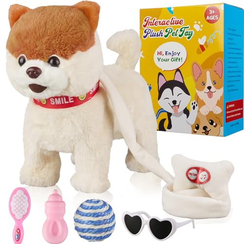Hundespielzeug für Hunde, die gehen, musikalisch singen, tanzen, interaktives Plüschtier, Spaziergang mit Leine, Roboter für Hunde, Lautstärkeregelung, Plüschtier, Schüttelspielzeug für Jungen von Marsjoy