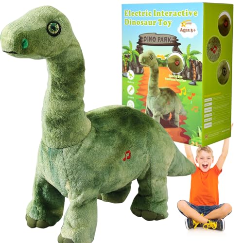 Laufender elektrischer Dinosaurier mit Gesang, grüner Brachiosaurus, der nickt, brüllt und wiederholt, was Sie sagen, Berührungs- und Tastensteuerung, die Augen werden rot, realistisches Haustier Laufender elektrischer Dinosaurier mit Gesang, grüner Brachiosaurus, der nickt, brüllt und wiederholt, was Sie sagen, Berührungs- und Tastensteuerung, die Augen werden rot, realistisches Haustier von Marsjoy
