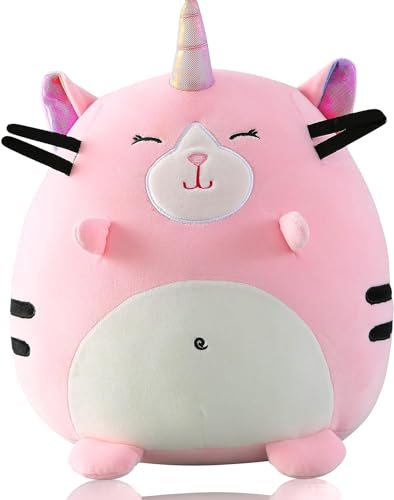 Marsjoy 20,3 cm (8 Zoll) rosa Katicorn Plüschkissen Squishy Plüsch Kissen Niedliches Katicorn Huggable Spielzeug Kawaii Kissen weich für Mädchen Kinder von Marsjoy