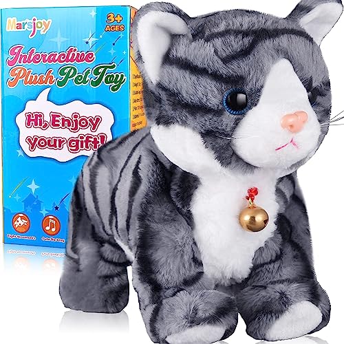 Marsjoy Interaktive Plüschkatze, Plüschtiere, graues Roboter, mit Berührungskontrolle, elektronisches Katzen-Haustier, Roboter-Katzen-Spielzeug, animiertes Spielzeug für Mädchen, Kinder, L: 30.5 cm Marsjoy Interaktive Plüschkatze, Plüschtiere, graues Roboter, mit Berührungskontrolle, elektronisches Katzen-Haustier, Roboter-Katzen-Spielzeug, animiertes Spielzeug für Mädchen, Kinder, L: 30.5 cm von Marsjoy