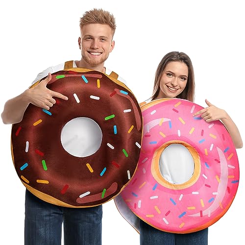 Marsui 2 Stück Paar Kostüm Donut Dress Up Lustige Essen Donut Erwachsene Kostüm Halloween Kostüm für Familie Party, Einheitsgröße Marsui 2 Stück Paar Kostüm Donut Dress Up Lustige Essen Donut Erwachsene Kostüm Halloween Kostüm für Familie Party, Einheitsgröße von Marsui