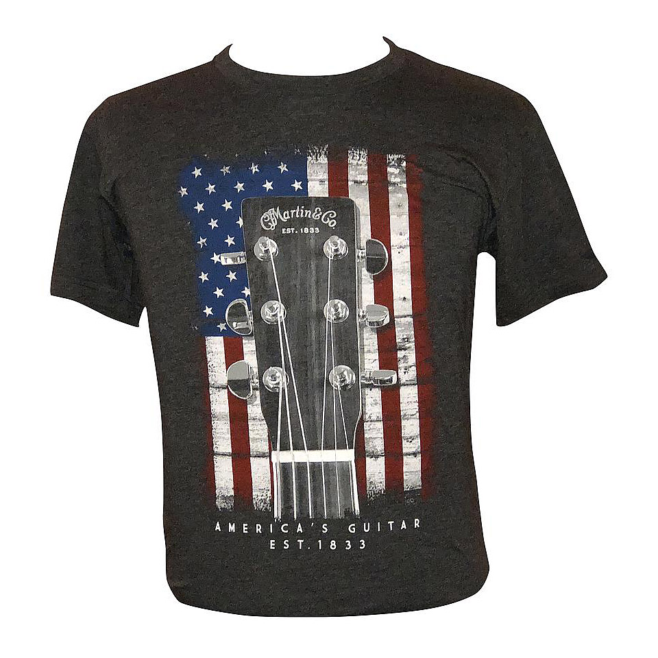 Martin Guitars American Flag Charcoal T-Shirt Martin Guitars American Flag Charcoal T-Shirt von Martin Guitars