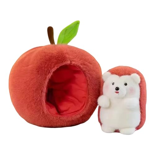 Cartoon Apfel Igel Plüschtiere, Anschmiegsamer Plüsch-Igel Mit Apfelbeutel, Kuscheltiere Geschenk für Kinder, 2-in-1 Igel In Apfel (25cm) von Martin Kench