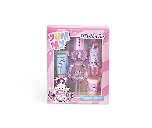 Aquarius Kinderschminkset Martinelia Yummy, Mädchen Beauty Set mit Lollipop Puder, rosa Nagellack & Lipgloss von Martinelia
