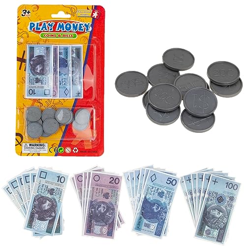 Geldspielzeug-Set, Münzen & Banknoten - Lernspielzeug für Kinder. GELDSET SPIELZEUGMÜNZEN + GOLDBANKNOTEN Geld, Kinder Spielen Geld, Spielgeld, Euro-Banknote von Martom