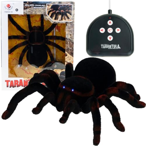 Martom Tarantula Ferngesteuerte Spinne mit Fernbedienung Vogelspinne mit leuchtenden LED-Augen und Fernbedienung – Vogelspinne-Spielzeug von Martom