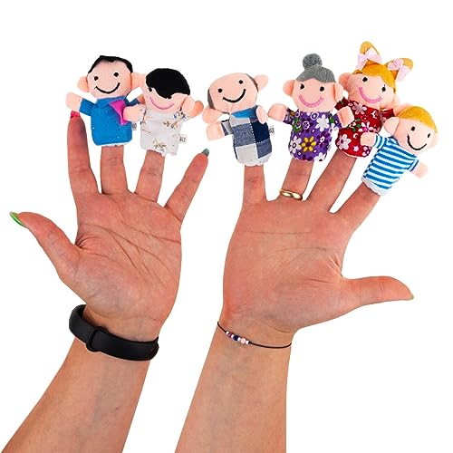 PLÜSCHWELPE PUPPERS- 6 Stück Theater Familie Fingerpuppen-Set für Kinder, Familie, Fingerpuppen-Set, Plüschpuppen, Kinderspielzeug, zum Geburtstag von Martom