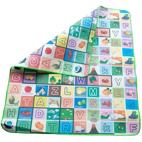 Pädagogische Schaumstoffmatte: doppelseitiger Spaß zum spielerischen Lernen, Matte für Kinder, Spaß, Buchstaben, Tiere, Bodenspiele, Lernen des Alphabets, der Zahlen und der englischen Sprache. von Martom