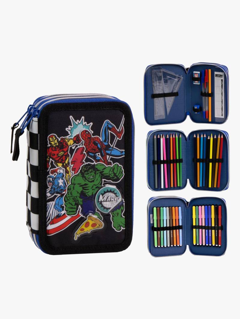 Marvel Avengers Dreifach-Federmäppchen, Checkered von Marvel Avengers