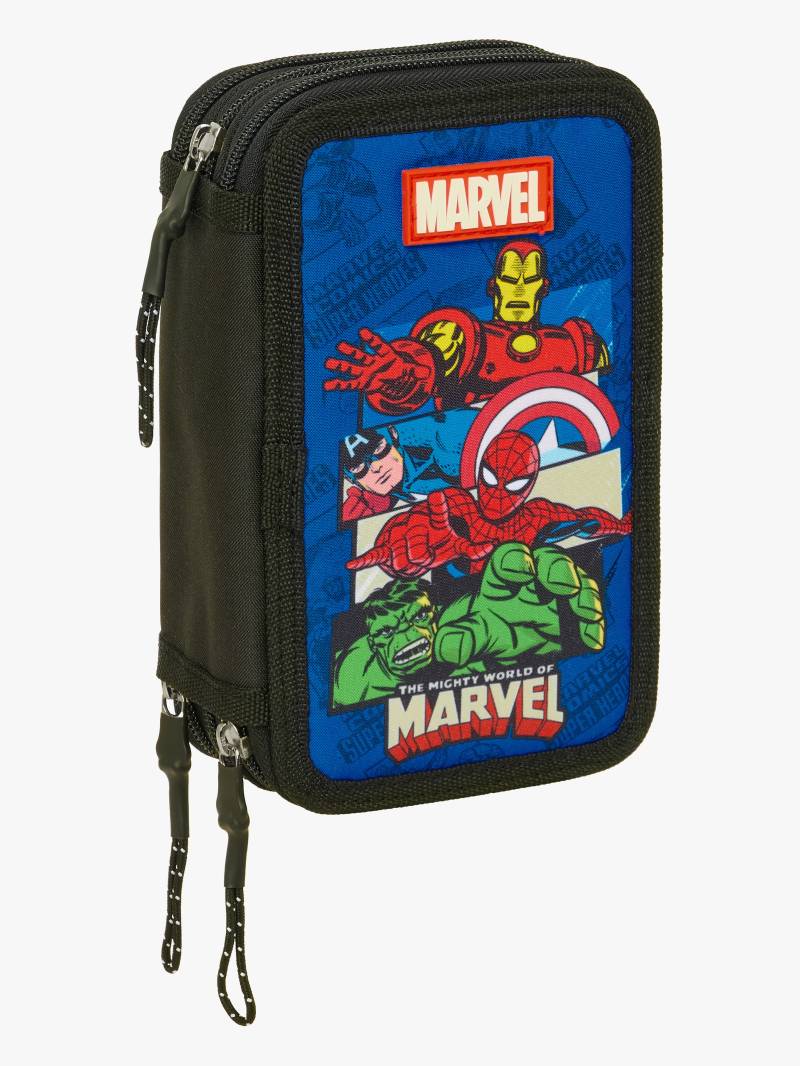 Marvel Avengers Gefülltes Dreifach-Federmäppchen 37 Teile, Blau von Marvel Avengers