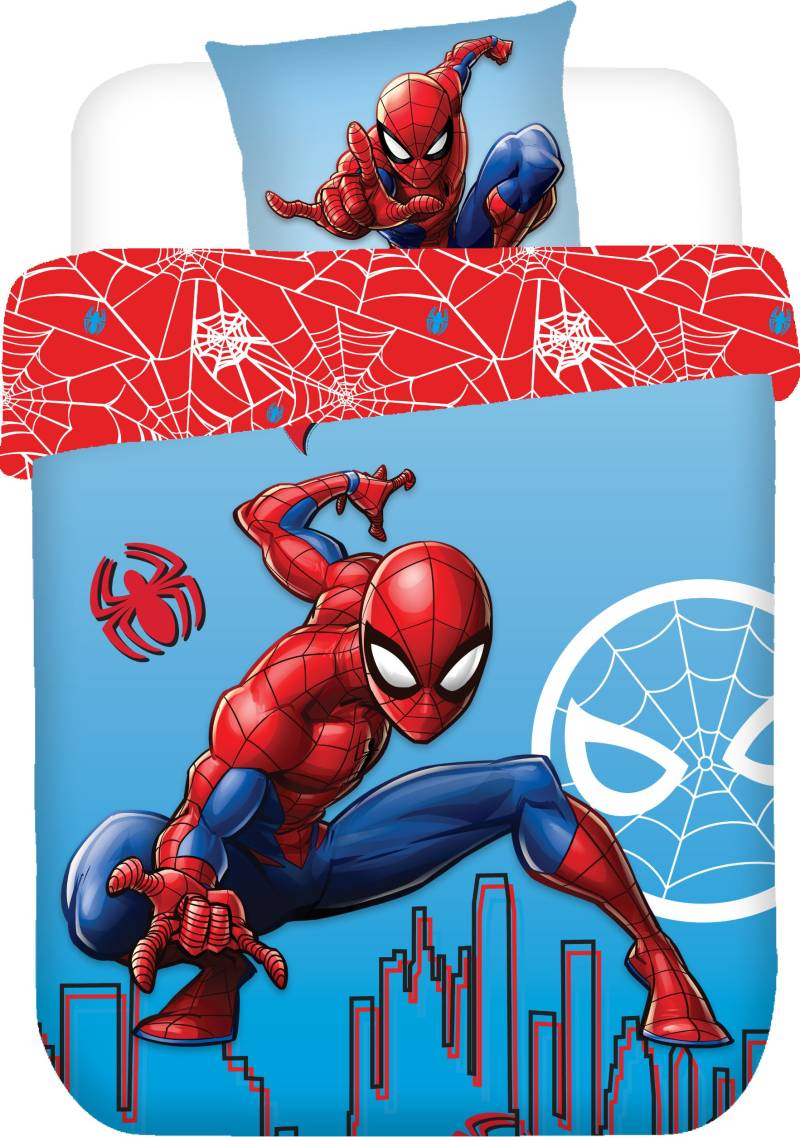 Marvel Spider-Man Bettwäsche 150x210 cm, Blau von Marvel Spider-Man