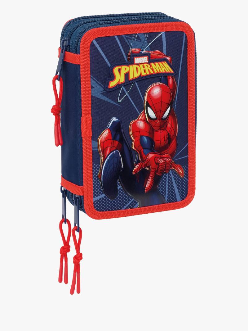 Marvel Spider-Man Gefülltes Dreifach-Federmäppchen 37 Teile, Blau von Marvel Spider-Man