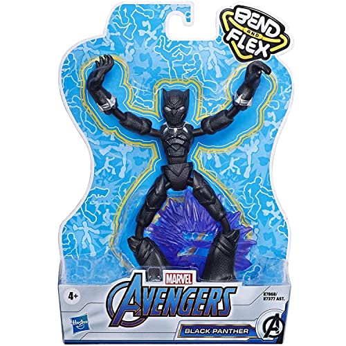 Avengers E7868 Marvel Bend and Flex Action Figure Toy, 6-Inch Flexible Black Panther, Includes Accessory, Ages 4 and Up, Multicoloured Avengers E7868 Marvel Bend and Flex Action Figure Toy, 6-Inch Flexible Black Panther, Includes Accessory, Ages 4 and Up, Multicoloured von Marvel