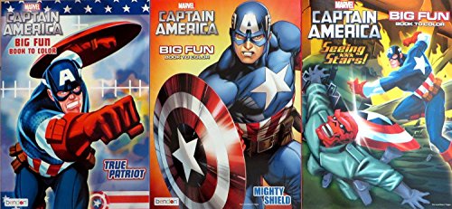 Captain America Big Fun Farb- und Aktivitätenbuch, 3 Stück von Marvel