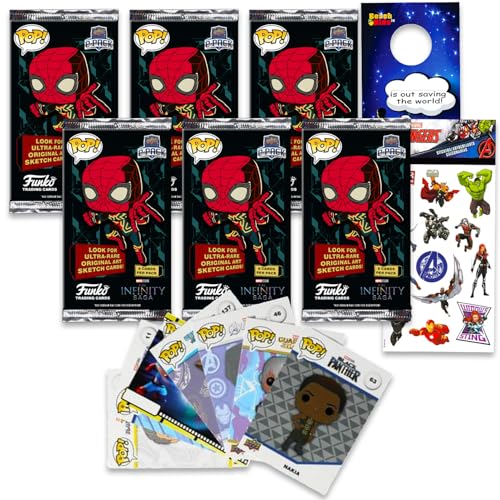 Funko Pop! Marvel Sammelkarten-Set, 6er-Packung – Bündel mit 6 Packungen Sammelkarten für das Oberdeck, insgesamt 48 Aufkleber und mehr, Funko-Pop-Spielpackungen Funko Pop! Marvel Sammelkarten-Set, 6er-Packung – Bündel mit 6 Packungen Sammelkarten für das Oberdeck, insgesamt 48 Aufkleber und mehr, Funko-Pop-Spielpackungen von Marvel