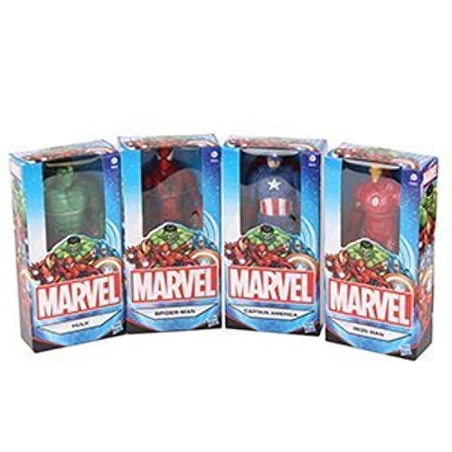 Hasbro Marvel Set von 4 6 Zoll (15 Zentimeter) Figuren; Spider-Man, Iron Man, Captain America und Hulk von Marvel