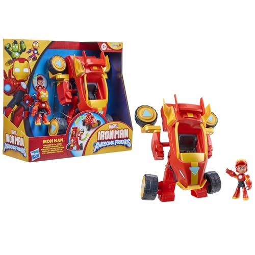 Iron Man and His Awesome Friends Marvel 2-In-1 Mech-Anzug & Fahrzeug, Action-Figur & Fahrzeug von Marvel