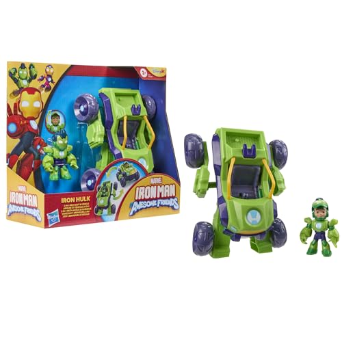 Iron Man and His Awesome Friends Marvel Iron Hulk 2-In-1 Mech-Anzug & Fahrzeug, Action-Figur & Fahrzeug von Marvel