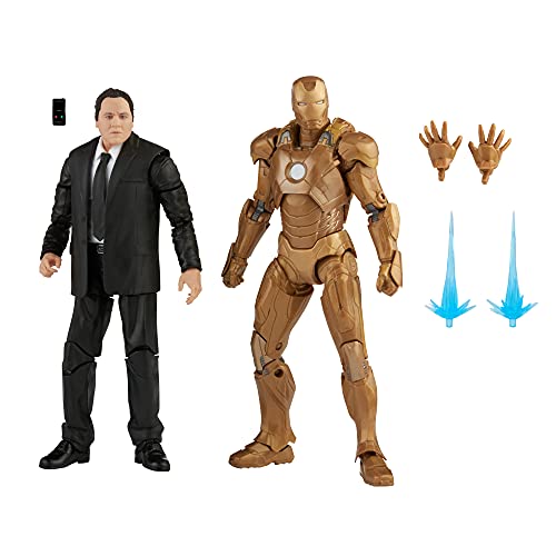 Hasbro Fortnite Marvel Legends Series 15 cm große Happy Hogan und Iron Man Mark 21 Figuren 2er-Pack, Infinity Saga, Premium-Design und 5 Accessoires von Hasbro