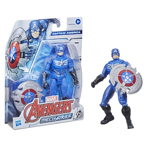 Hasbro Marvel Avengers Mech Strike 15 cm große Action-Figur, Captain America mit kompatiblem Mech Battle-Accessoire, für Kids ab 4 Jahren von AVENGERS