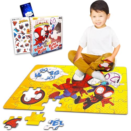 Marvel Amazing Spiderman Bodenpuzzle - Bundle mit 46 Teilen Spidey und Friends Puzzle, Aufklebern und mehr | Spidey und seine erstaunlichen Freunde Puzzle für Kinder, Kleinkinder, Jungen, Mädchen Marvel Amazing Spiderman Bodenpuzzle - Bundle mit 46 Teilen Spidey und Friends Puzzle, Aufklebern und mehr | Spidey und seine erstaunlichen Freunde Puzzle für Kinder, Kleinkinder, Jungen, Mädchen von Marvel