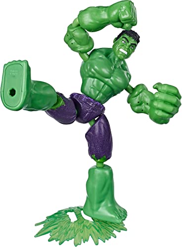 Avengers E7871 Marvel Bend and Flex Action, 6-Inch Flexible Hulk Figure, Includes Blast Accessory, Ages 4 and Up, Multicoloured von Marvel