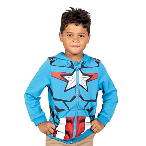 Marvel Avengers Captain America Kleinkind Jungen Fleece Zip Up Hoodie Maske 3T von Marvel