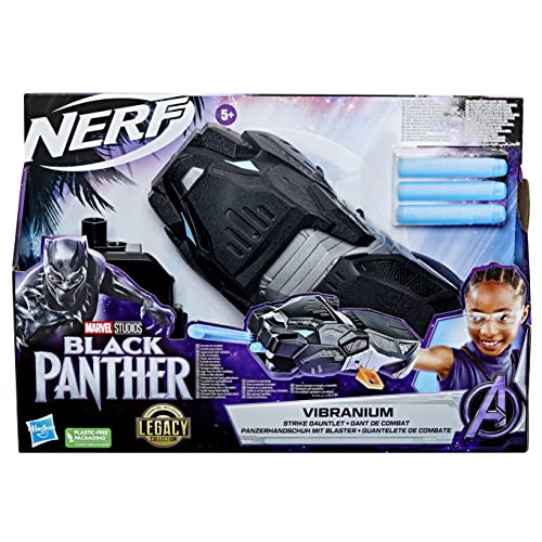 Marvel Black Panther Vibranium Strike Nerf Gauntlet mit 3 Nerf Darts, Rollenspiel Super Hero Spielzeug von Marvel