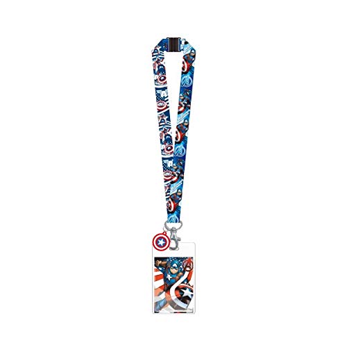 Marvel Captain America Deluxe-Schlüsselband mit Kartenhalter mit Display-Clean-Dongle von Marvel
