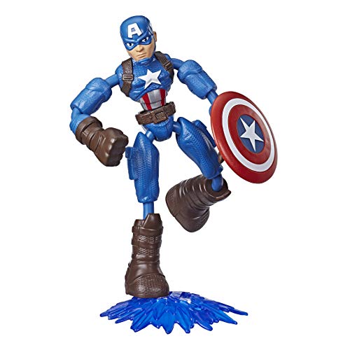 Avengers E7869 Marvel Bend and Flex Action Figure Toy, 6-Inch Flexible Captain America, Includes Accessory, Ages 4 and Up, Multicolor von Marvel