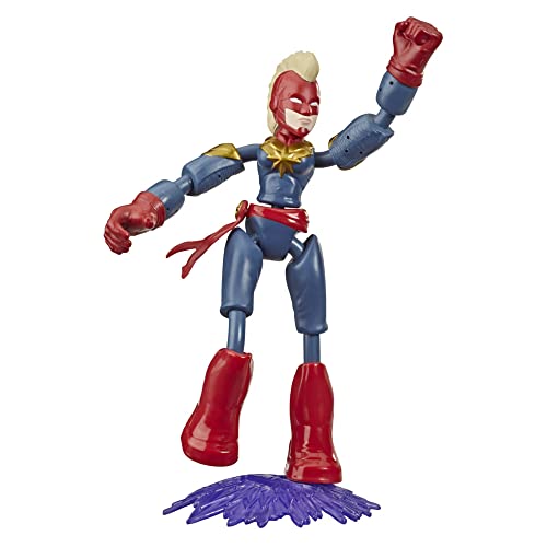 Marvel Avengers Bend and Flex Action-Figur, 15 cm große biegbare Captain Marvel Figur, enthält EIN Effekt-Accessoire, für Kids ab 6 Jahren von Hasbro Avengers