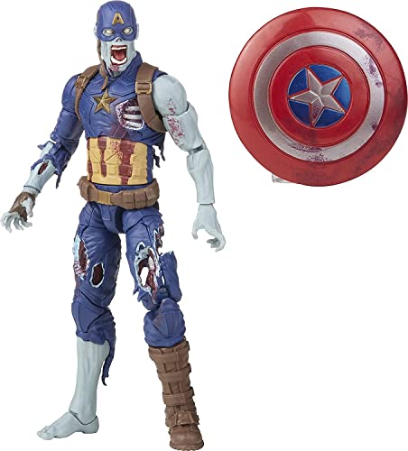 Marvel Legends Series 15 cm große Zombie Captain America Action-Figur, Premium-Design, 1 Figur und 1 Accessoire von Marvel