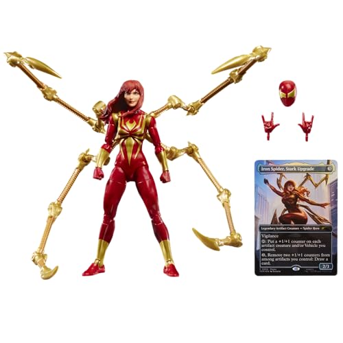 Marvel Legends Series Magic: The Gathering Mary Jane Watson (Iron Spider), Spider-Man Action-Figur und Exklusive Foil Sammelkarte von Marvel