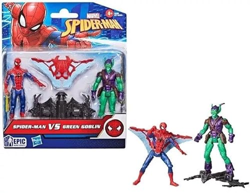 Marvel Spider-Man Epic Hero – Pack 2 Figuren 10 cm – Figuren Spider-Man + Green Goblin von Marvel