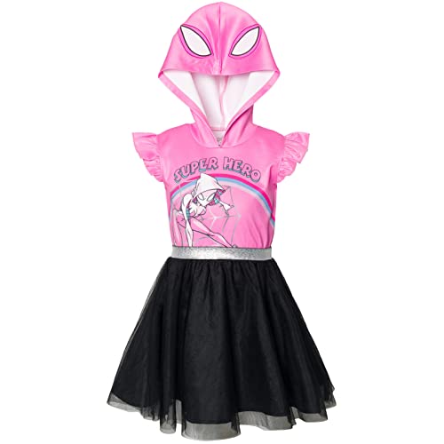 Marvel Spider-Man Spider-Gwen Ghost Spider Big Girls Mesh Cosplay Tüll Dress Pink 14-16 von Marvel