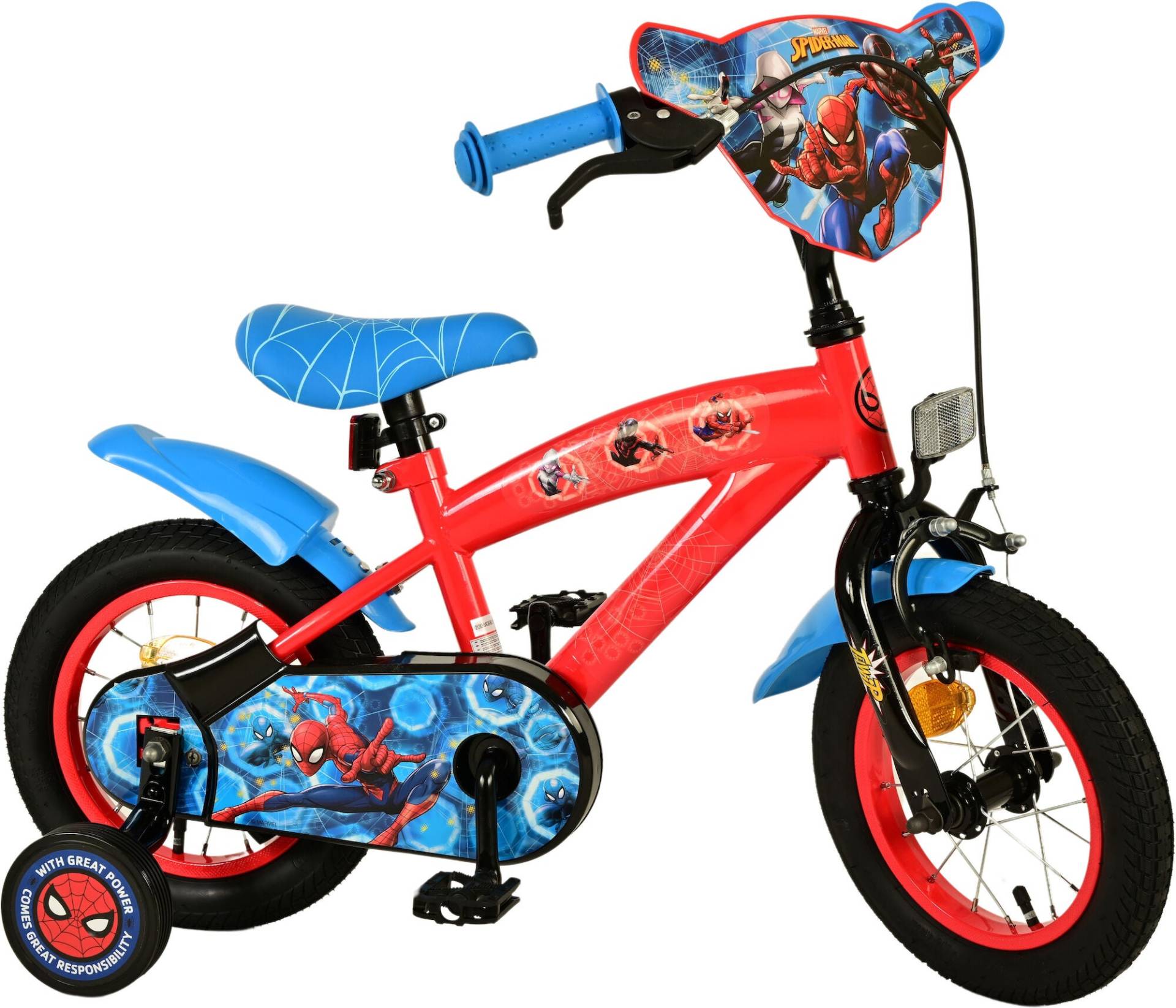 Marvel Spiderman Kinderfahrrad 12 Zoll, Blau/Rot von Marvel