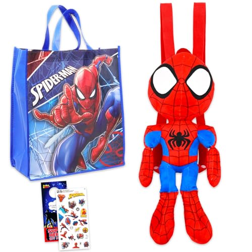 Marvel Spiderman-Plüschpuppe und Tragetasche, Reise-Set für Kinder, Set mit 45,7 cm Spidey-Plüschpuppe mit Tragegurten, Tragetasche und mehr, Spiderman-Reisegeschenk für Jungen, Mädchen Marvel Spiderman-Plüschpuppe und Tragetasche, Reise-Set für Kinder, Set mit 45,7 cm Spidey-Plüschpuppe mit Tragegurten, Tragetasche und mehr, Spiderman-Reisegeschenk für Jungen, Mädchen von Marvel