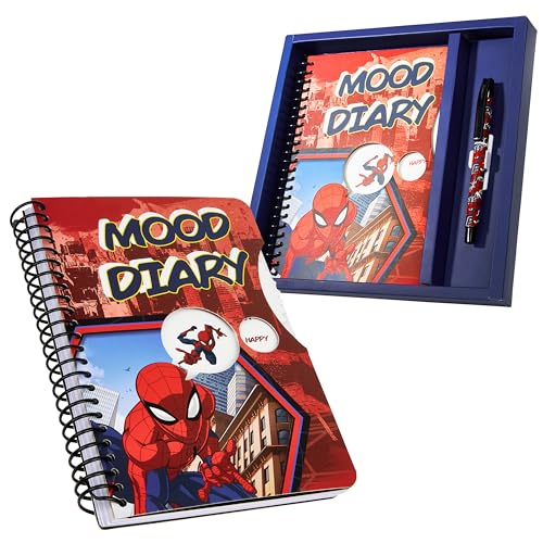 Marvel Stimmungsbuch Gefühle Buch Kinder 82 Seiten & 6 Aufkleberbogen Sticker - Spiderman Geschenke für Jungs (Rot Spiderman) von Marvel