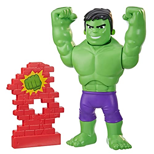 Marvel Spidey and His Amazing Friends Schmetter-Power Hulk Vorschulspielzeug, 25 cm große Hulk Action-Figur, ab 3 Jahren von Marvel