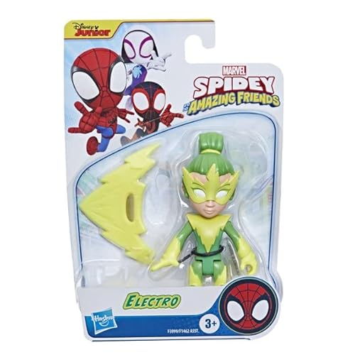 Marvel Spidey His Amazing Friends Actionfiguren Superhelden Schurken Wähle Figur Electro 4 Zoll, Schwarz von Marvel