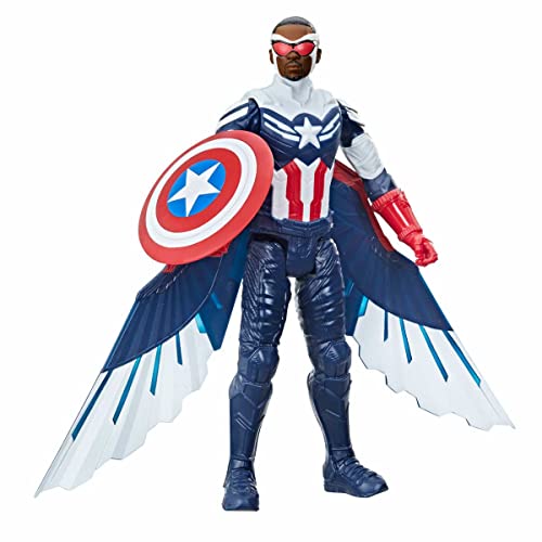 Marvel Studios Avengers Titan Hero Serie Captain America Action-Figur, 30 cm großes Spielzeug, enthält Flügel, für Kinder ab 4 Jahren von Marvel