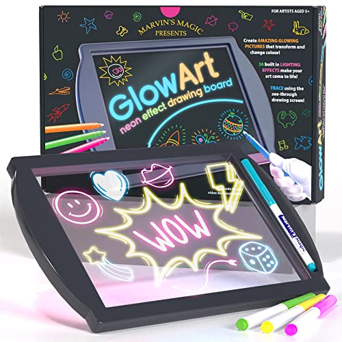 Marvin's Magic - Neon Glow Craft Kit - Craft Set - Light Up Tracing Pad - Drawing Tablet Kids - Neon Magic Kit - Childrens Craft Kits - Battery Powered Doodle Pad - Glow Art Neon Drawing Board - Black Marvin's Magic - Neon Glow Craft Kit - Craft Set - Light Up Tracing Pad - Drawing Tablet Kids - Neon Magic Kit - Childrens Craft Kits - Battery Powered Doodle Pad - Glow Art Neon Drawing Board - Black von Marvin's Magic