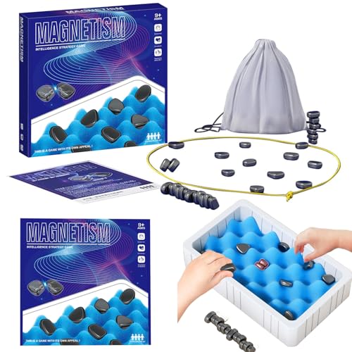 Magnetic Chess Game Stones, Schach Magnetspiel, Schach-Brettspiel Lernspielzeug mit Magnetischer Wirkung, Tisch-Magnetspiel für Kinder Erwachsener Lernspielzeug Familientreffen Partyzubehör von Marypaty