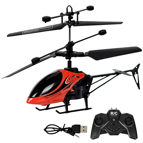 MasYosh Mini Hubschrauber RC Hubschrauber mit LED Licht, USB Aufladung, Ein-Tasten-Start/Landung, Steuerbare Fluggeschwindigkeit und -route, für Kinder und Erwachsene, Unisex, Rot von MasYosh